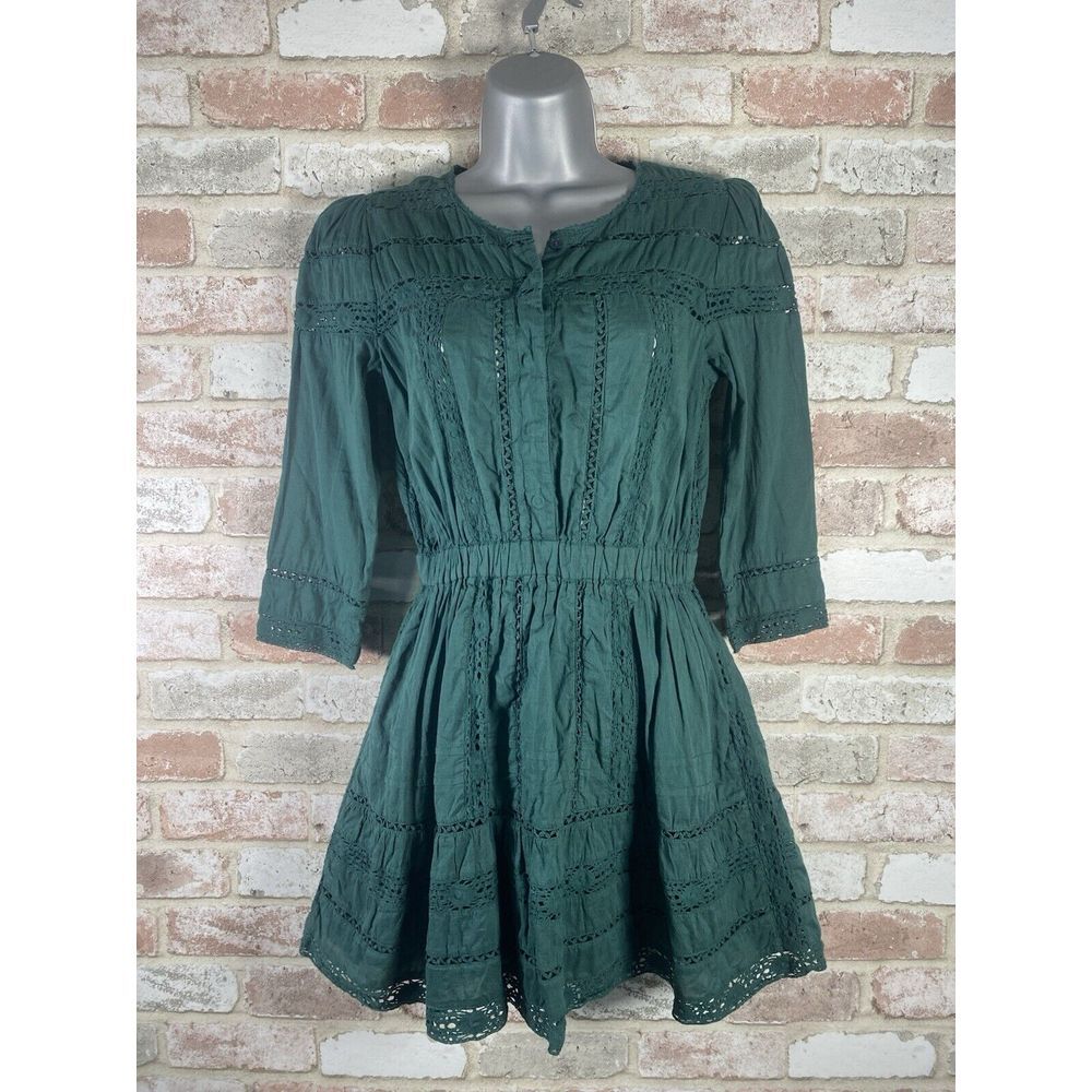 Tularosa‎ Mini-Dress Green 100% Cotton Sz XS
